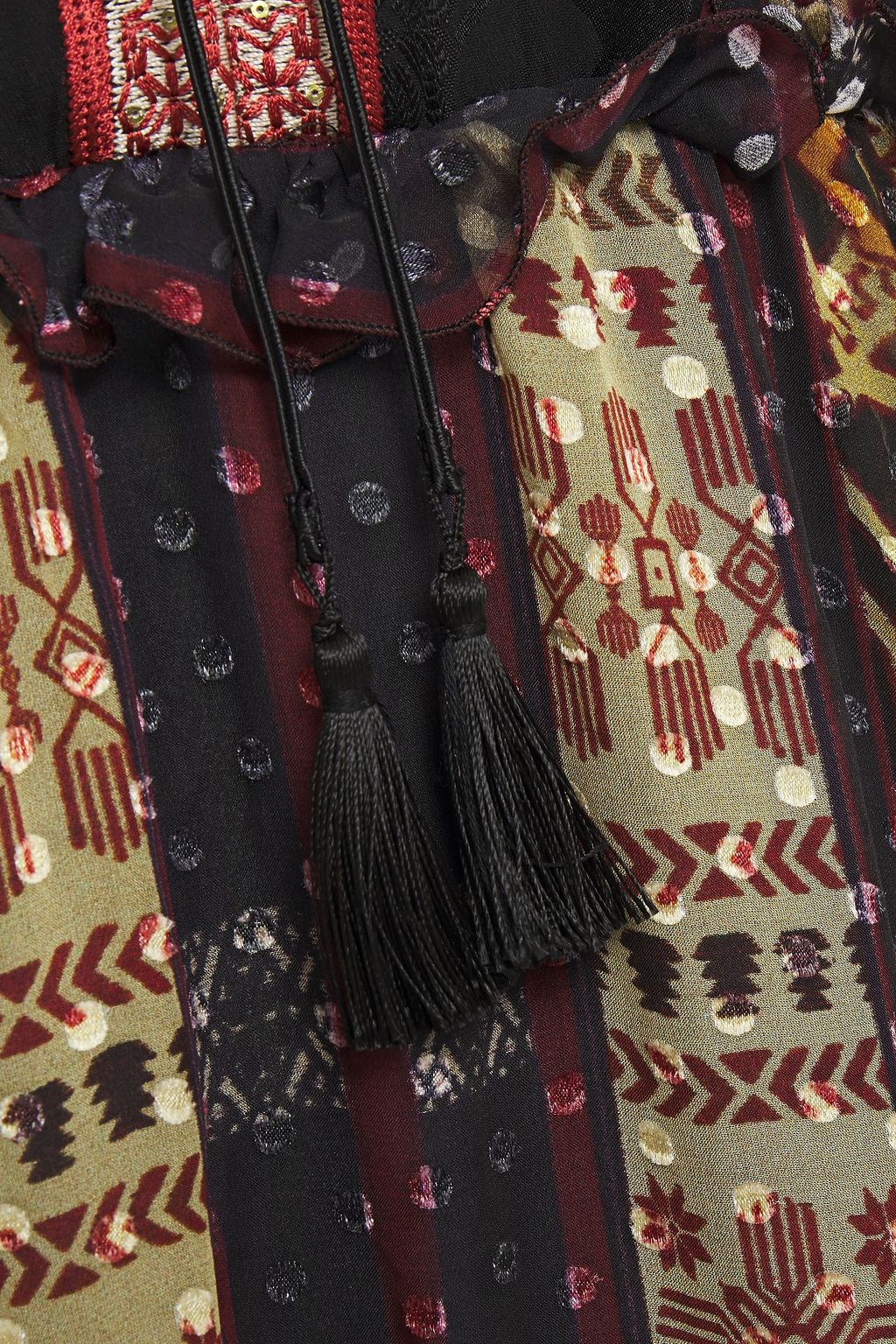 ETRO Open-back embroidered floral-jacquard and fil coupé chiffon maxi dress