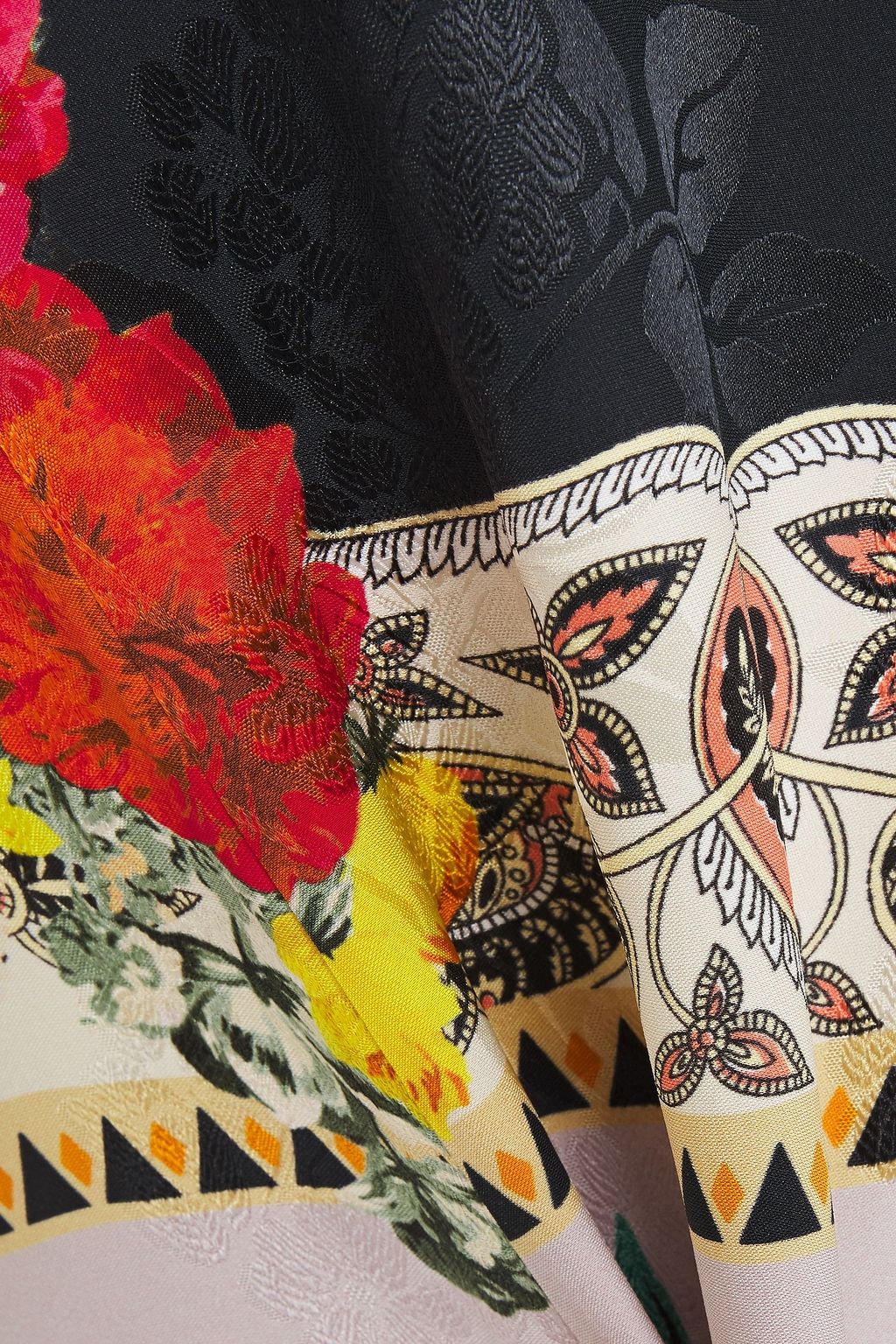 ETRO Patchwork-effect printed floral-jacquard mini dress