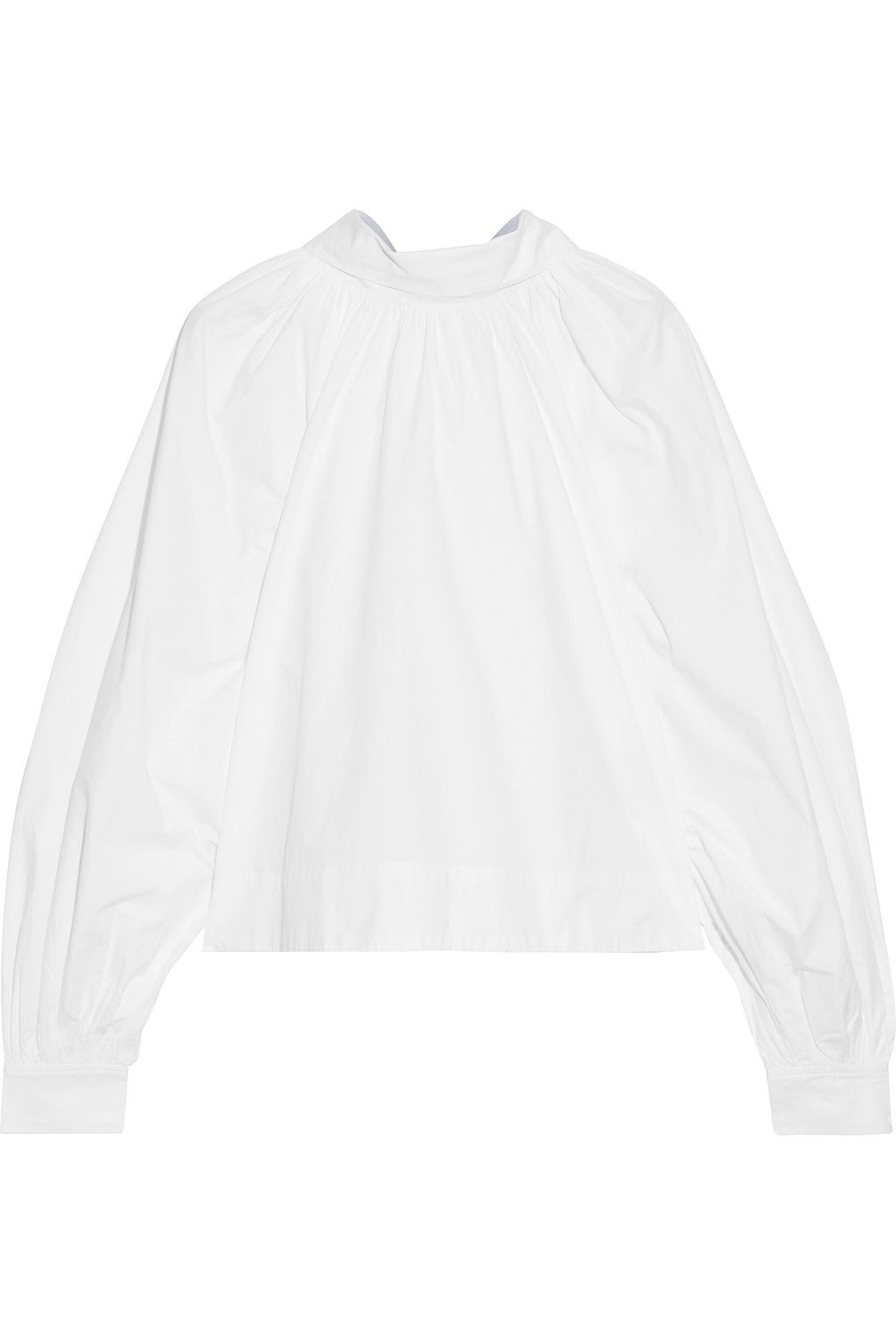 ganni olayan poplin wrap top