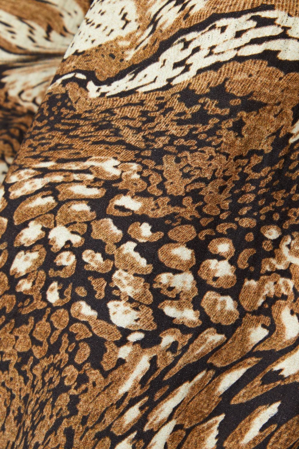 GANNI Ruffle-trimmed pintucked printed cotton-poplin mini dress