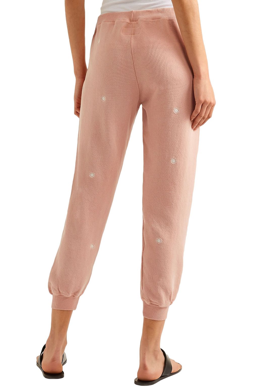 THE GREAT. Embroidered cotton-jersey track pants