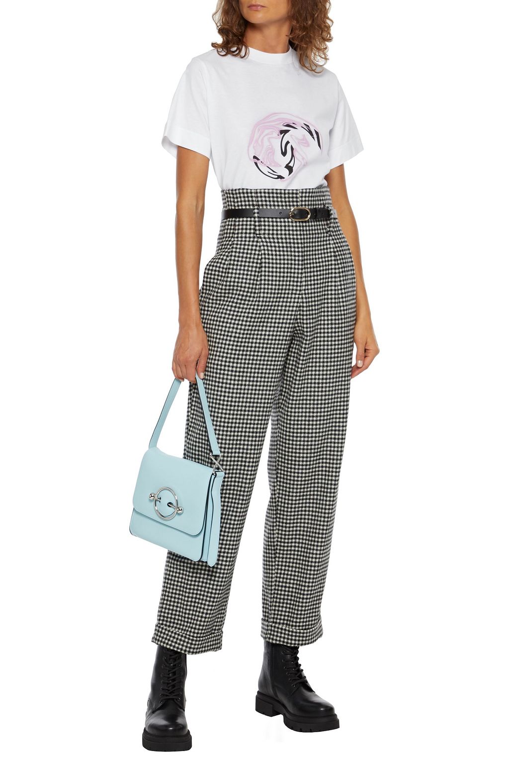 GANNI Printed cotton-jersey T-shirt