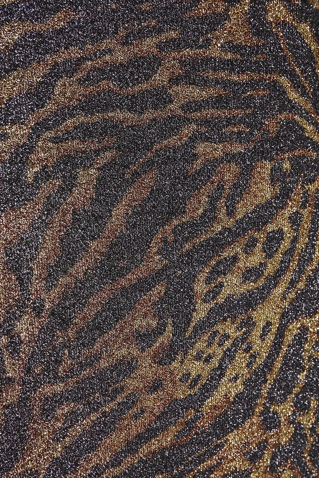 GANNI Metallic tiger-print jersey T-shirt