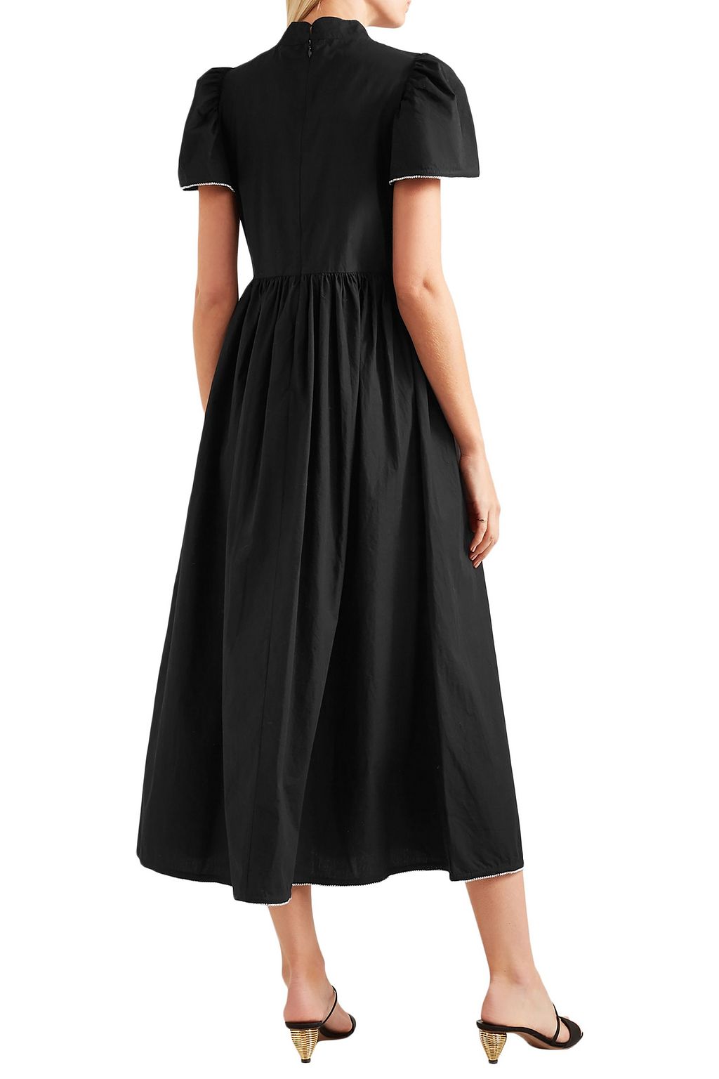 RHODE Heidi crystal-embellished cotton-poplin midi dress