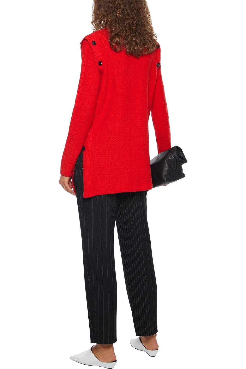 MARNI Convertible button-detailed ribbed wool tunic