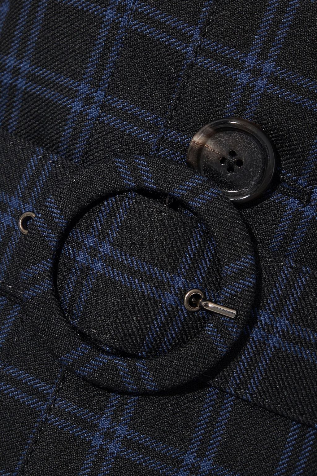MARNI Belted checked wool-gabardine coat