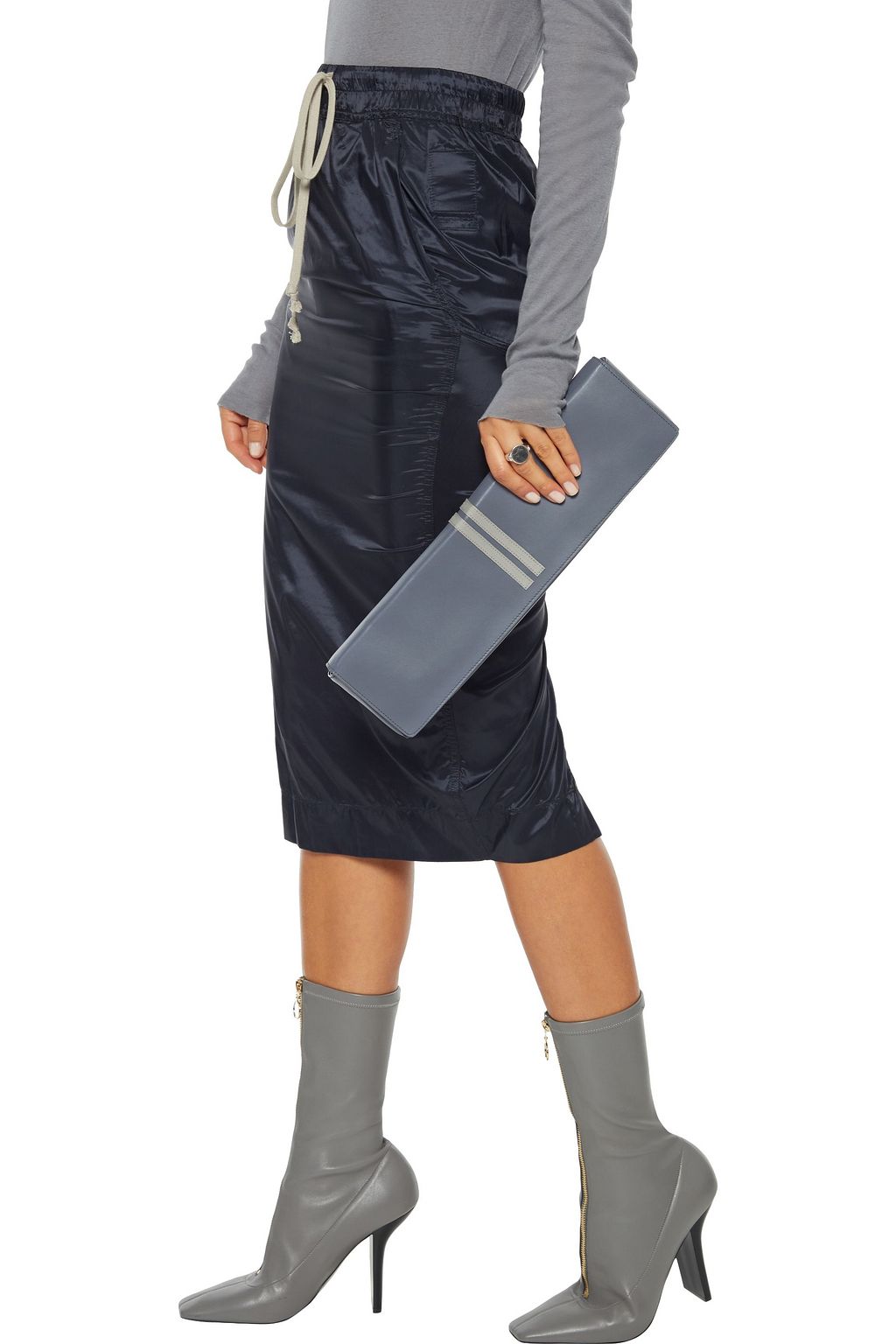 RICK OWENS Soft Demi Quiver textured-leather clutch