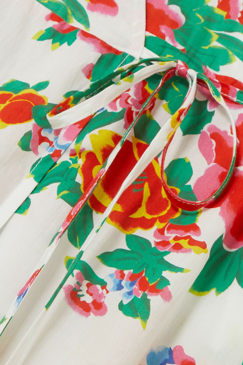 RHODE Fiona floral-print cotton-poplin midi wrap dress