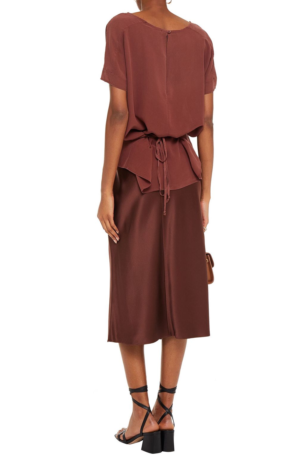 AMERICAN VINTAGE Overland belted frayed washed-silk top