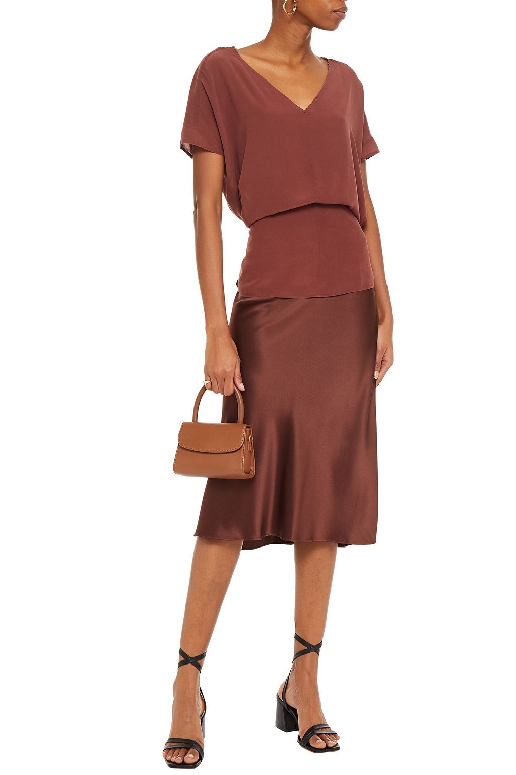 AMERICAN VINTAGE Overland belted frayed washed-silk top