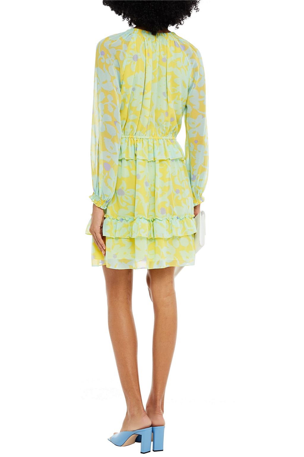 DIANE VON FURSTENBERG Haven gestuftes Minikleid aus Chiffon mit Print