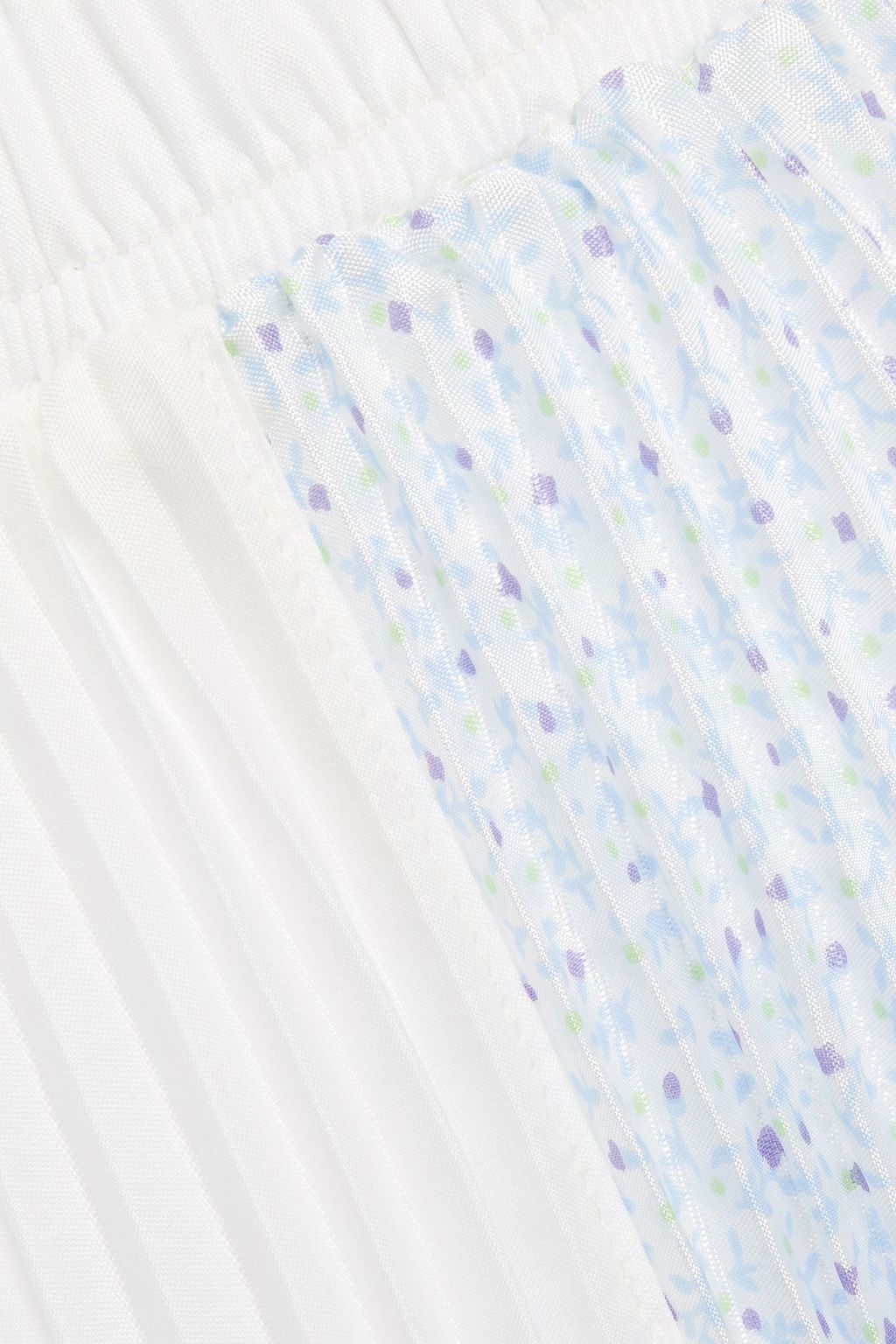 CLU Lace-trimmed floral-print twill and poplin midi skirt