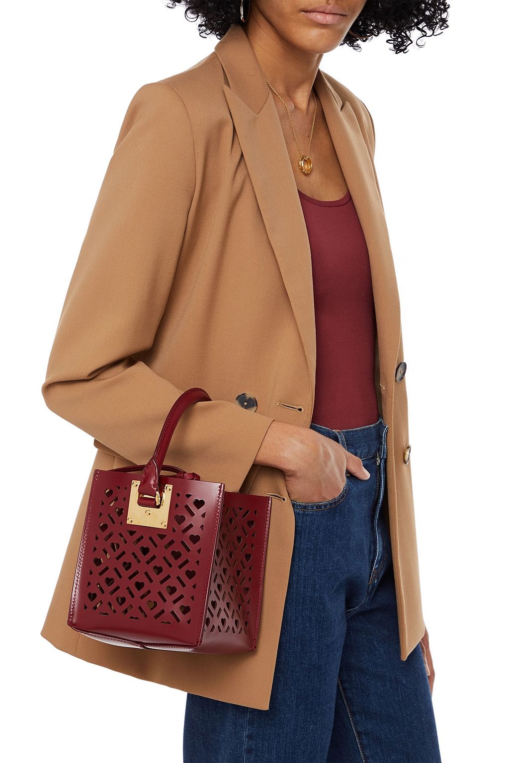 SOPHIE HULME Albion Nano laser-cut leather shoulder bag