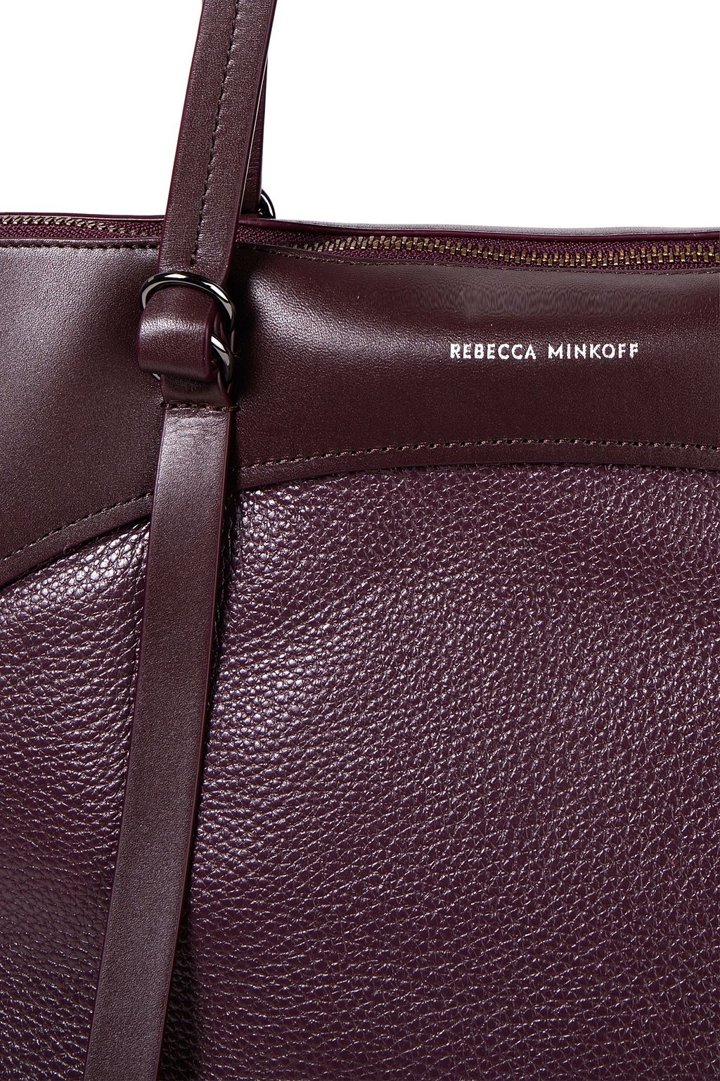 REBECCA MINKOFF Smooth and pebbled-leather tote