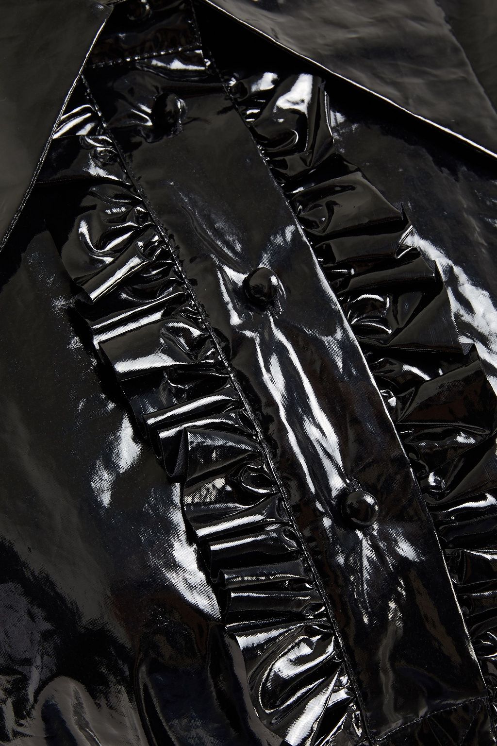 ALEXACHUNG Belted vinyl midi dress