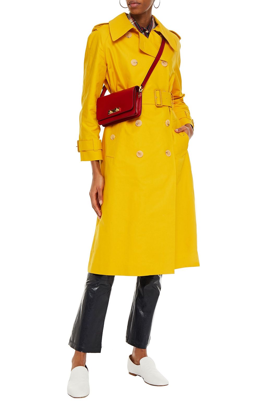 ALEXACHUNG Double-breasted cotton trench coat
