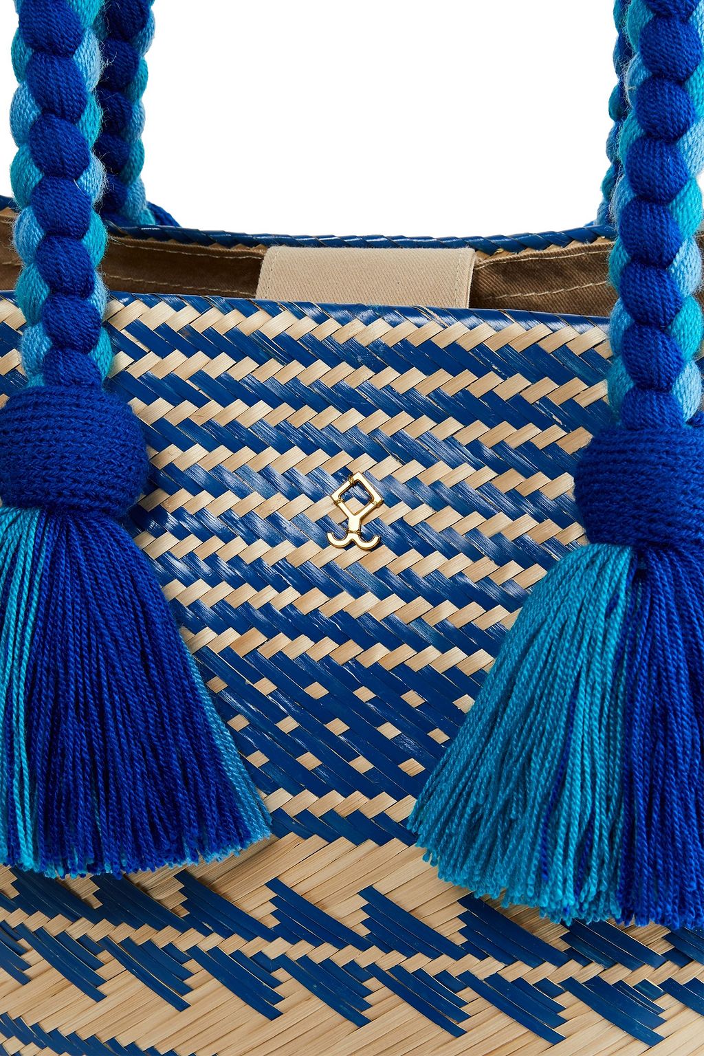 YOSUZI Corina tasseled woven straw tote