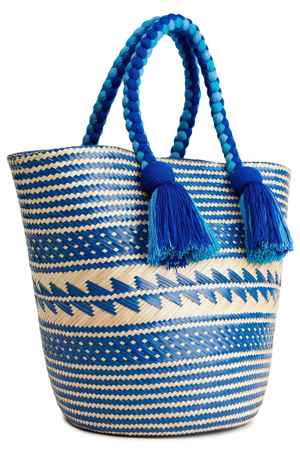 YOSUZI Corina tasseled woven straw tote