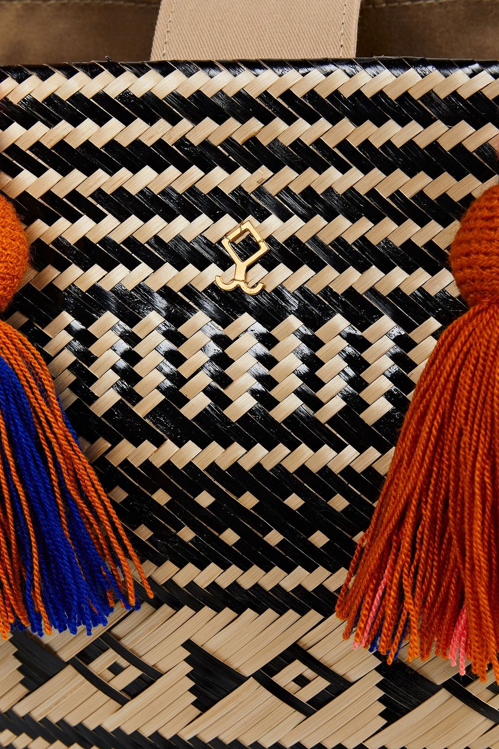 YOSUZI Clara tasseled woven straw tote
