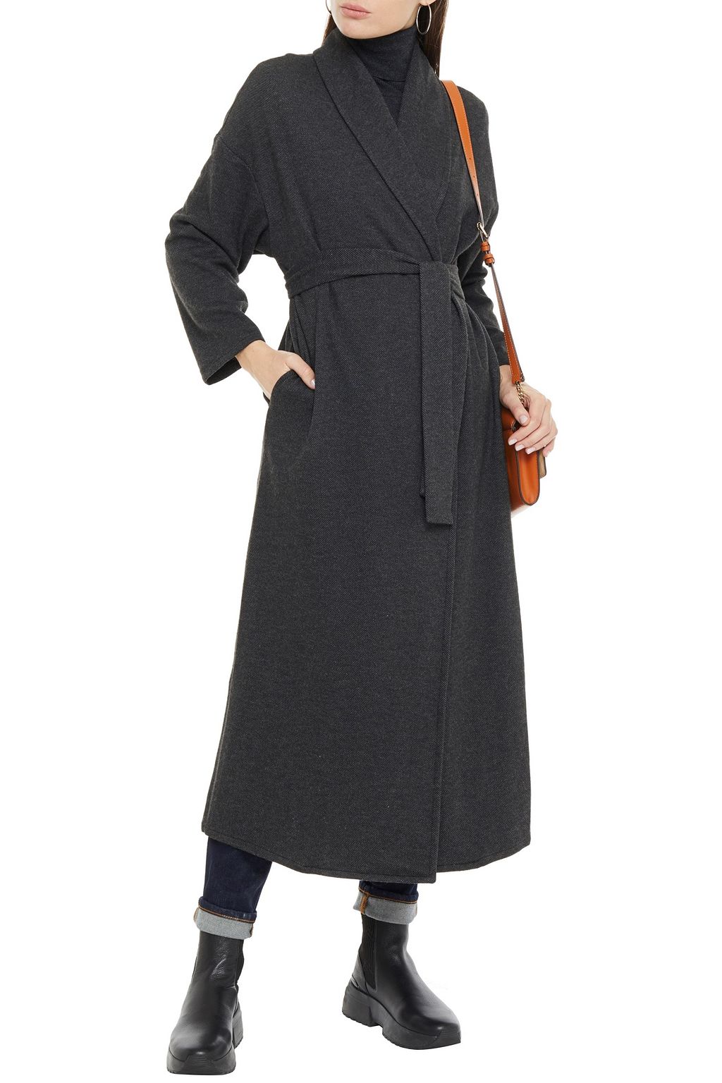 AMERICAN VINTAGE Feelgood belted mélange twill coat