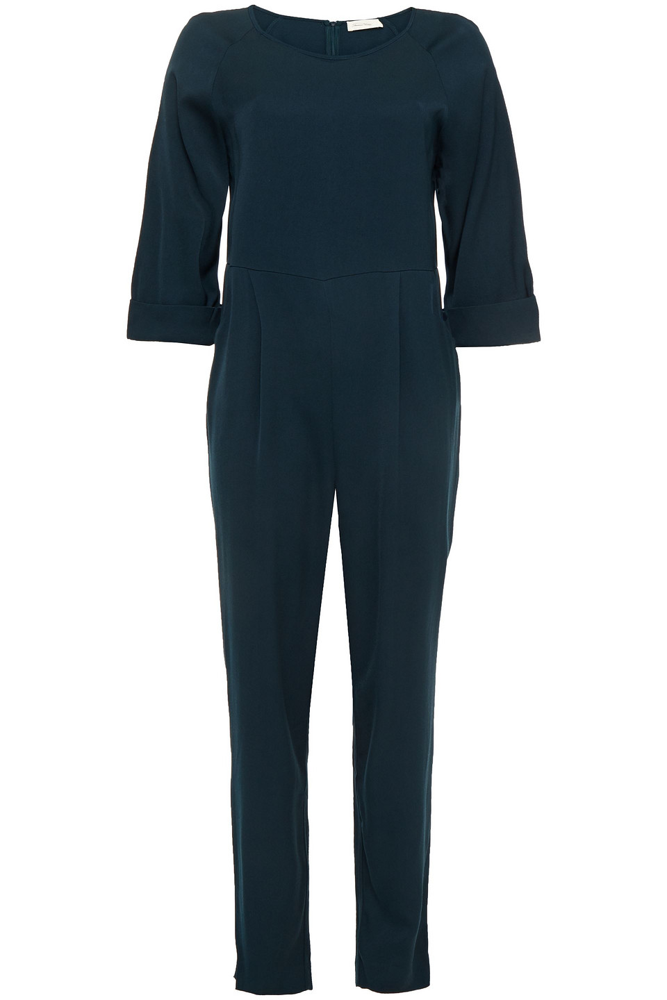 Pleated crepe jumpsuit