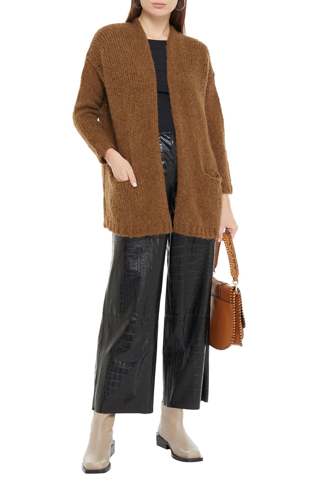 AMERICAN VINTAGE Oversized brushed knitted cardigan