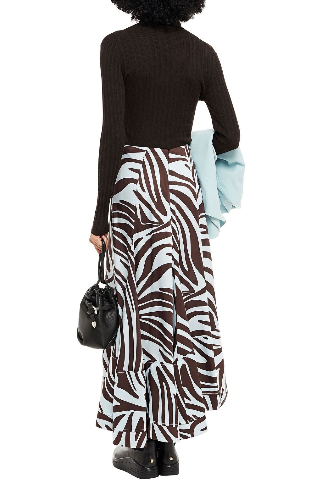 3.1 PHILLIP LIM Asymmetric zebra-print silk-satin twill skirt
