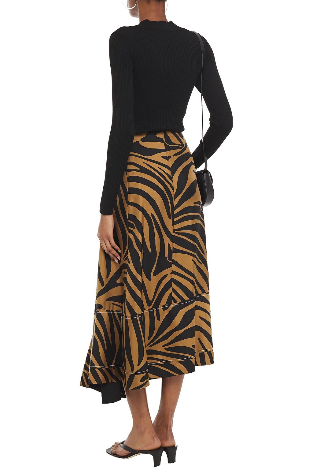 3.1 PHILLIP LIM Asymmetric zebra-print silk-satin twill skirt