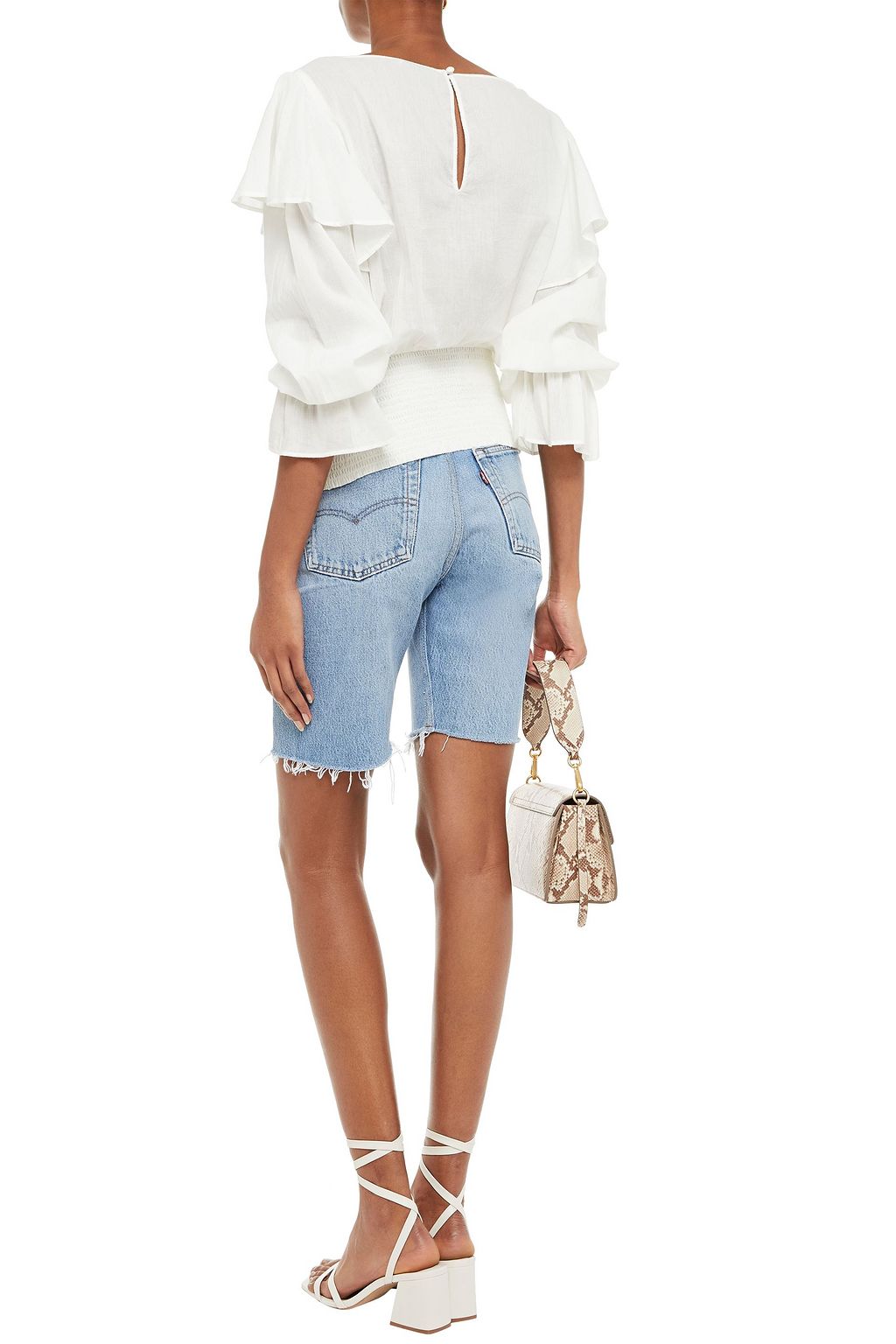 ALICE + OLIVIA Ruffled cotton top