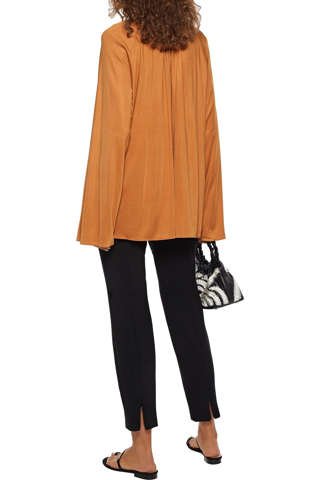 THE ROW Merrian tie-neck satin-jersey top