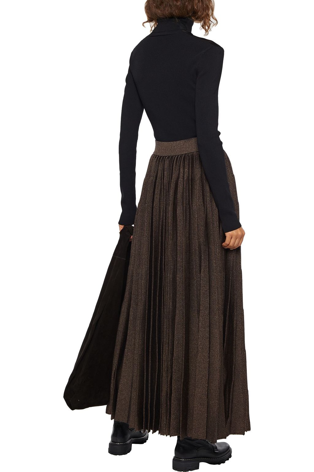 THE ROW Omin pleated wool and silk-blend midi skirt