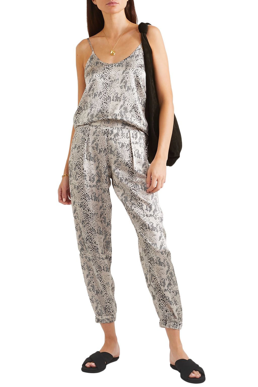 ATM ANTHONY THOMAS MELILLO Snake-print silk-charmeuse camisole