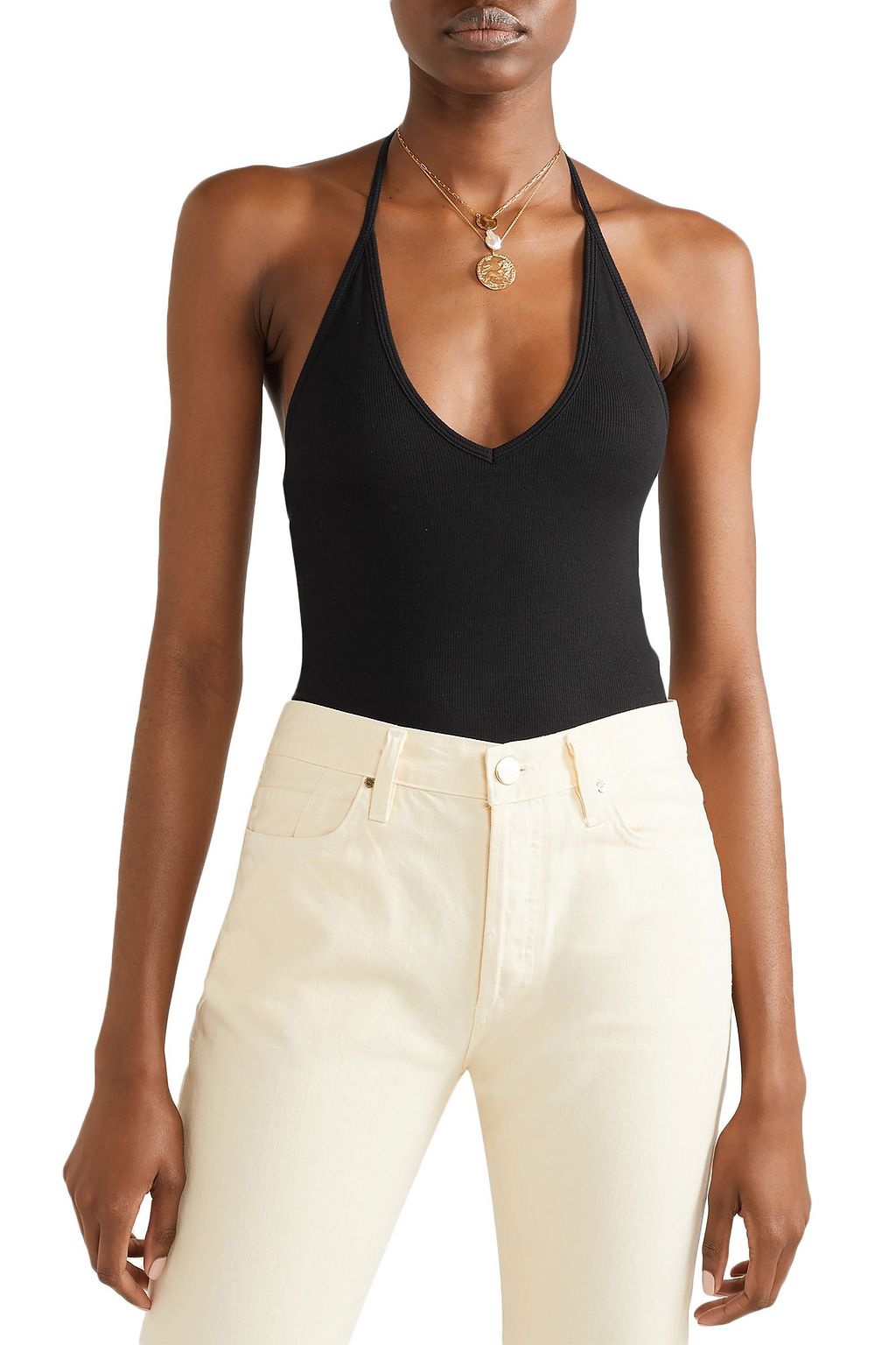 ATM ANTHONY THOMAS MELILLO Ribbed stretch-Micro Modal halterneck thong bodysuit