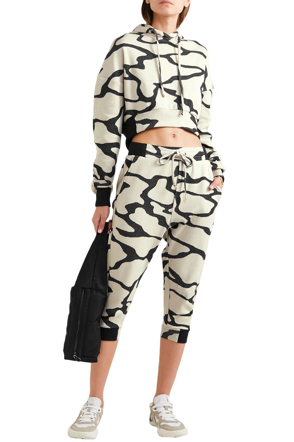 TWENTY MONTRÉAL Hyper Reality cropped cotton-blend jacquard-knit track pants