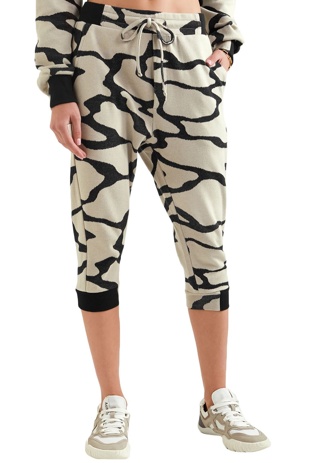 TWENTY MONTRÉAL Hyper Reality cropped cotton-blend jacquard-knit track pants