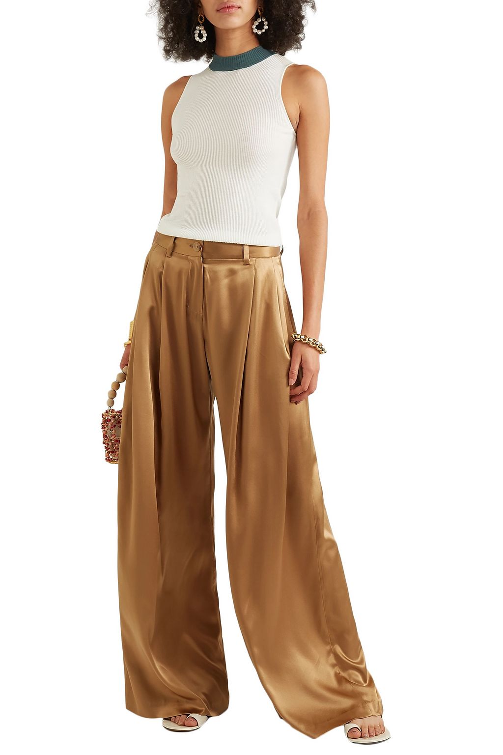 MISSONI Two-tone ribbed wool tank