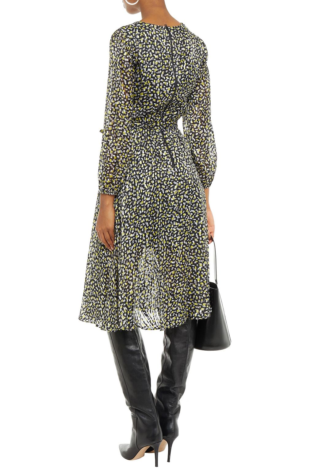 ALICE + OLIVIA Printed burnout satin dress