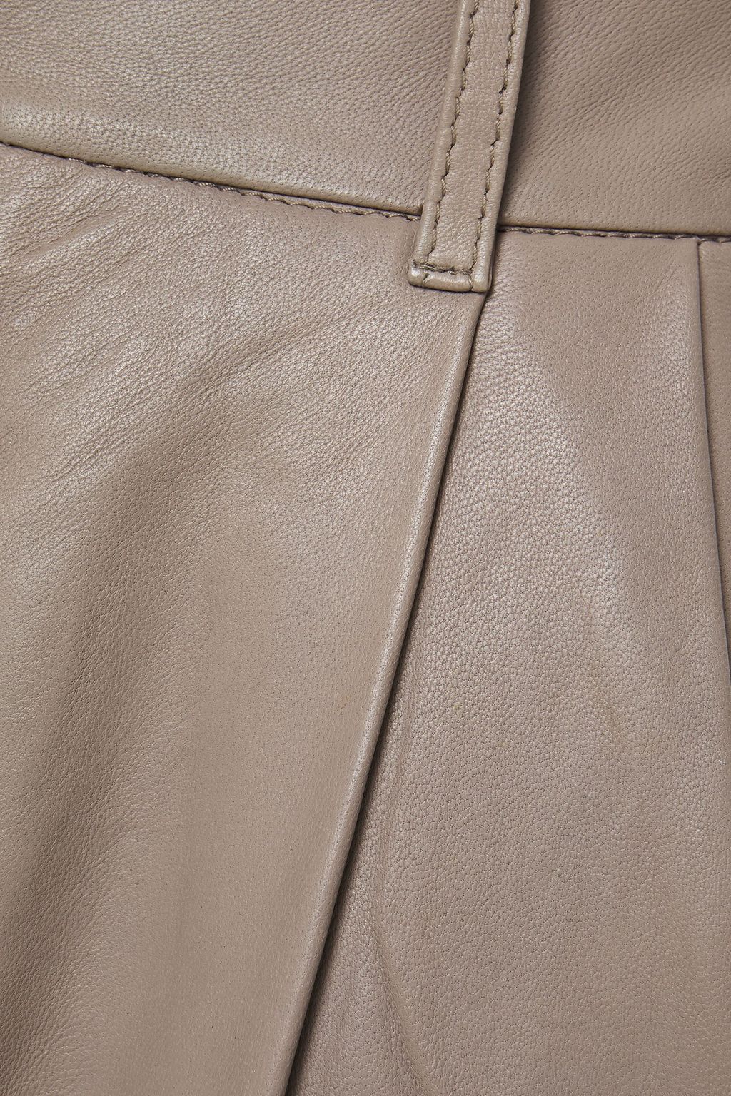 WALTER BAKER Pleated leather straight-leg pants