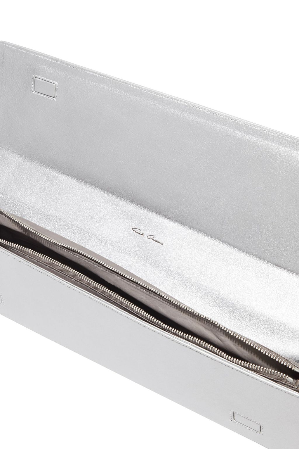 RICK OWENS Quiver metallic leather clutch