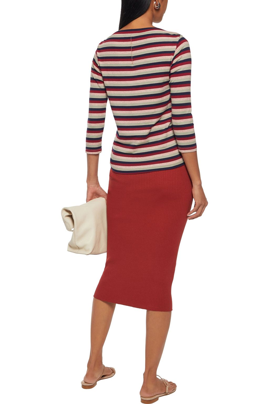 STATESIDE Ribbed striped jersey top