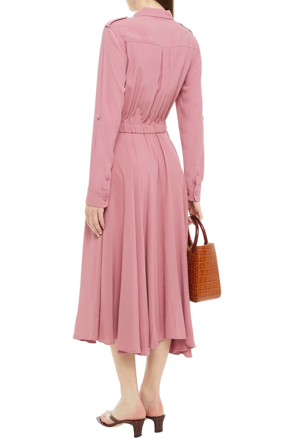 EQUIPMENT Gathered crepe midi shirt dress