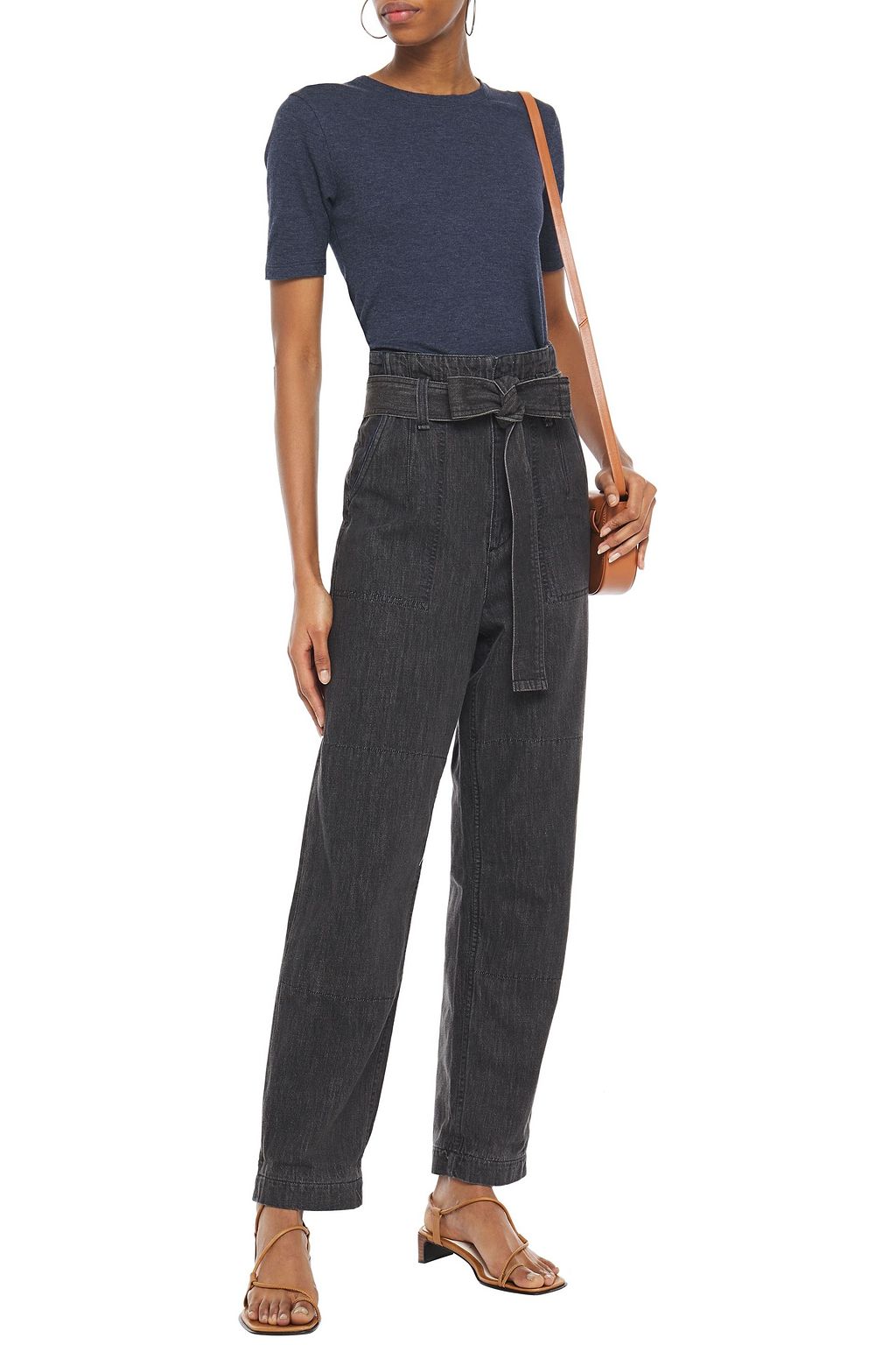 RAG & BONE Belted high-rise straight-leg jeans
