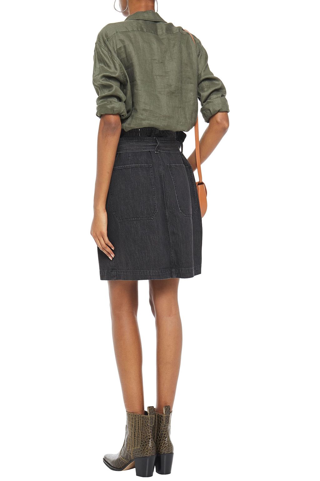 RAG & BONE Belted denim mini skirt