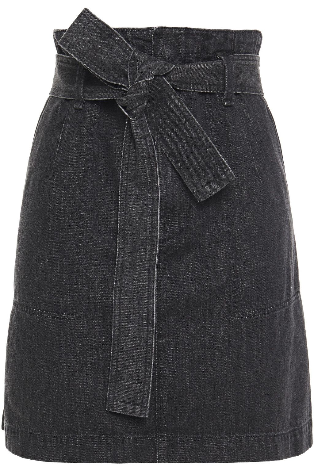 belted denim mini skirt