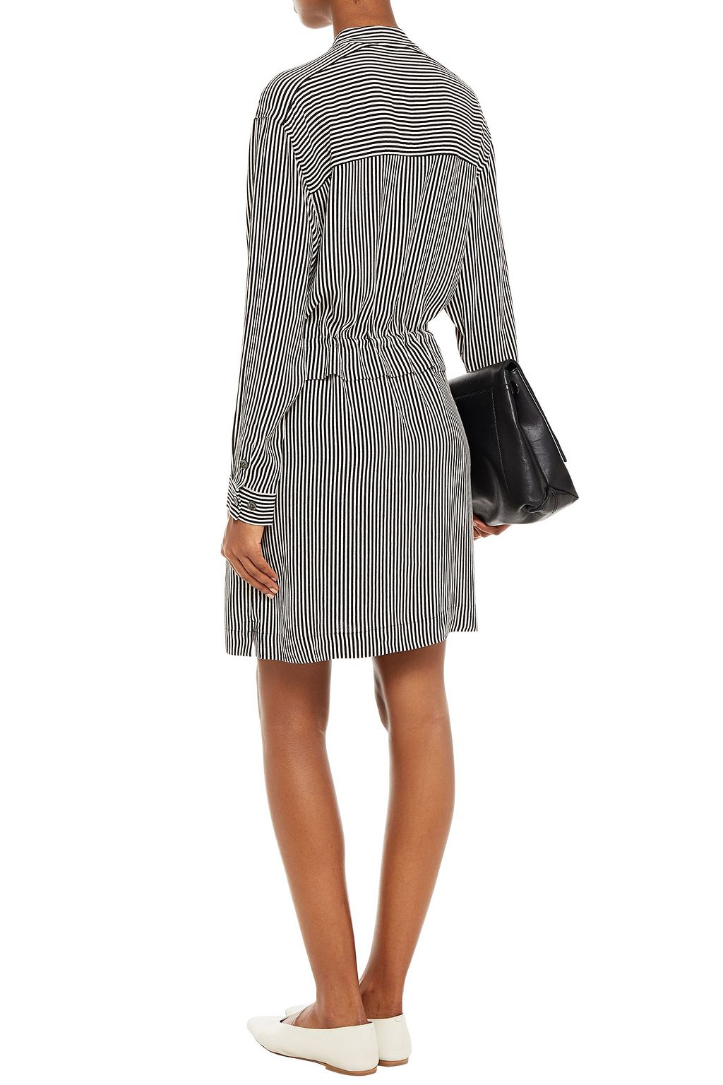 EQUIPMENT Ruffled striped crepe shirt dress