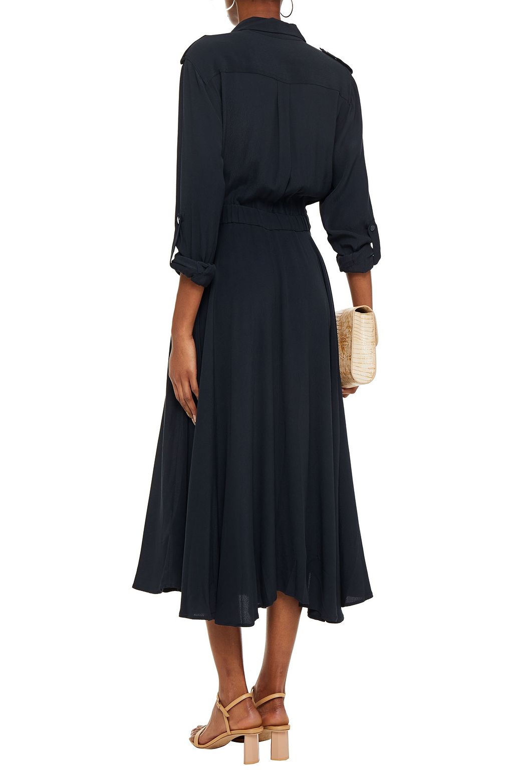 EQUIPMENT Gathered crepe midi shirt dress
