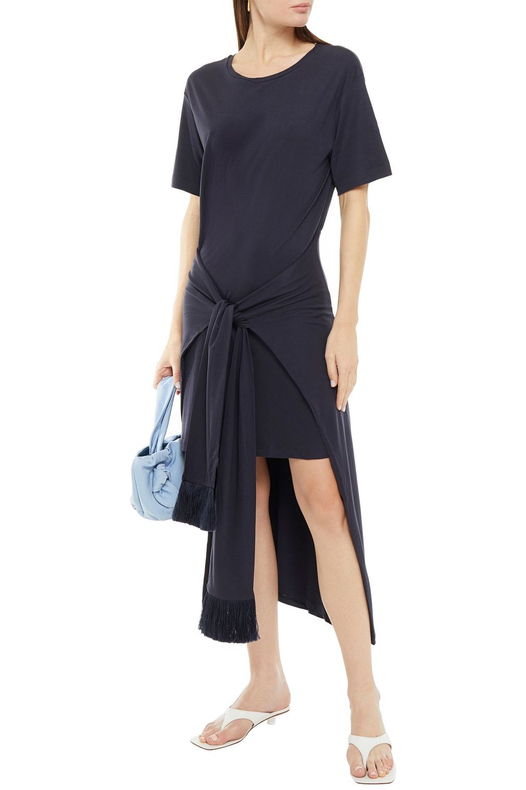 MOTHER OF PEARL Jody tie-front layered jersey dress