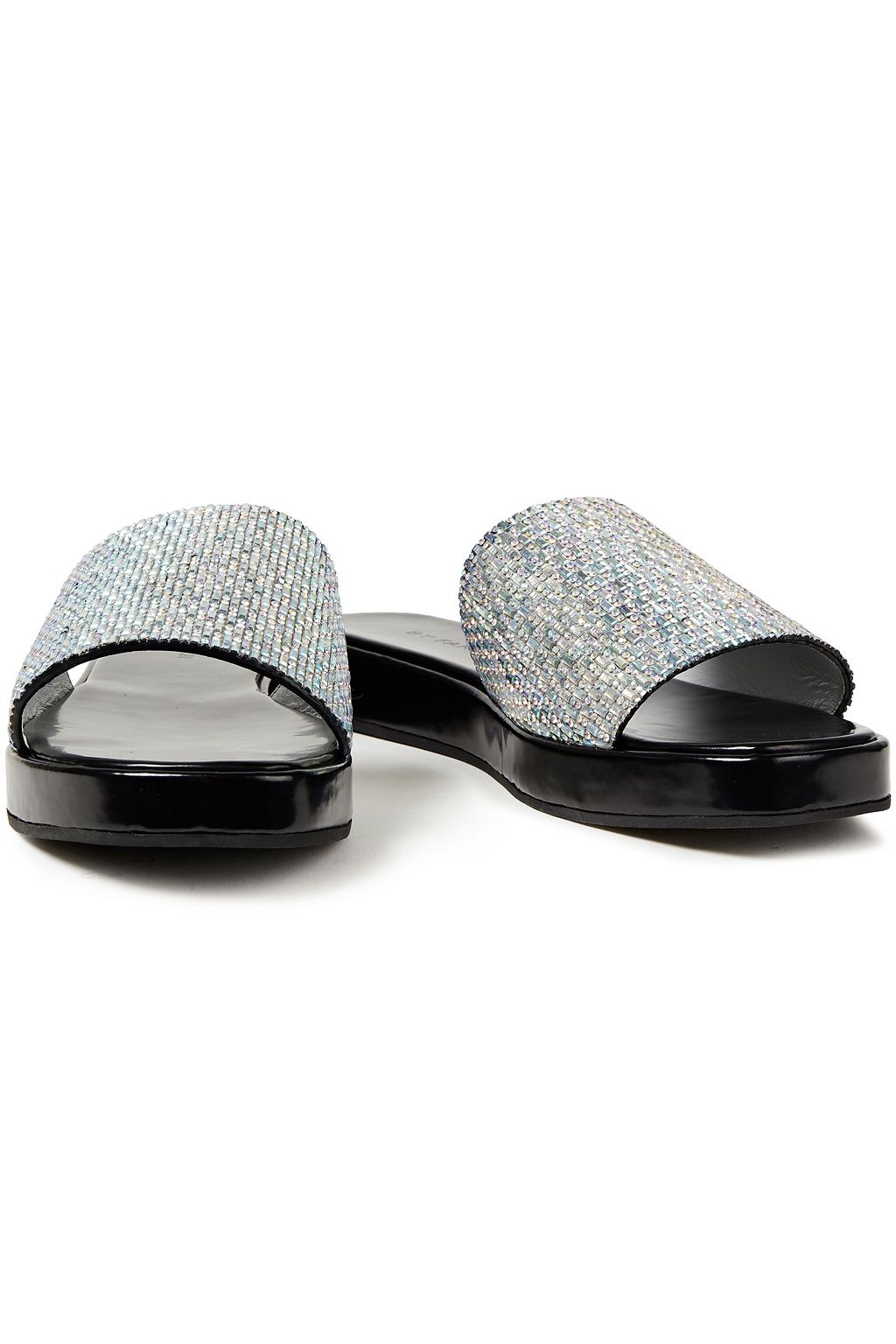 BY FAR Shoshanna crystal-embellished leather slides