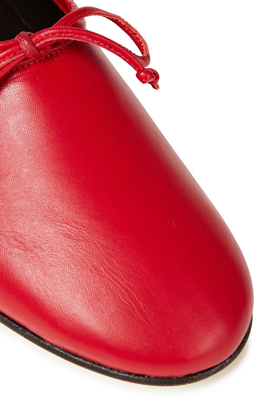 BY FAR Agnes bow-detailed leather ballet flats