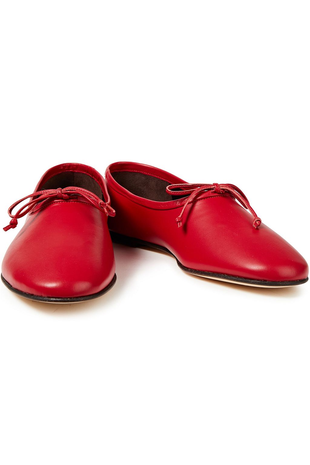 BY FAR Agnes bow-detailed leather ballet flats